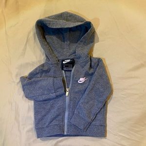 Nike Full Zip Hoodie,‎ girls size 9 months